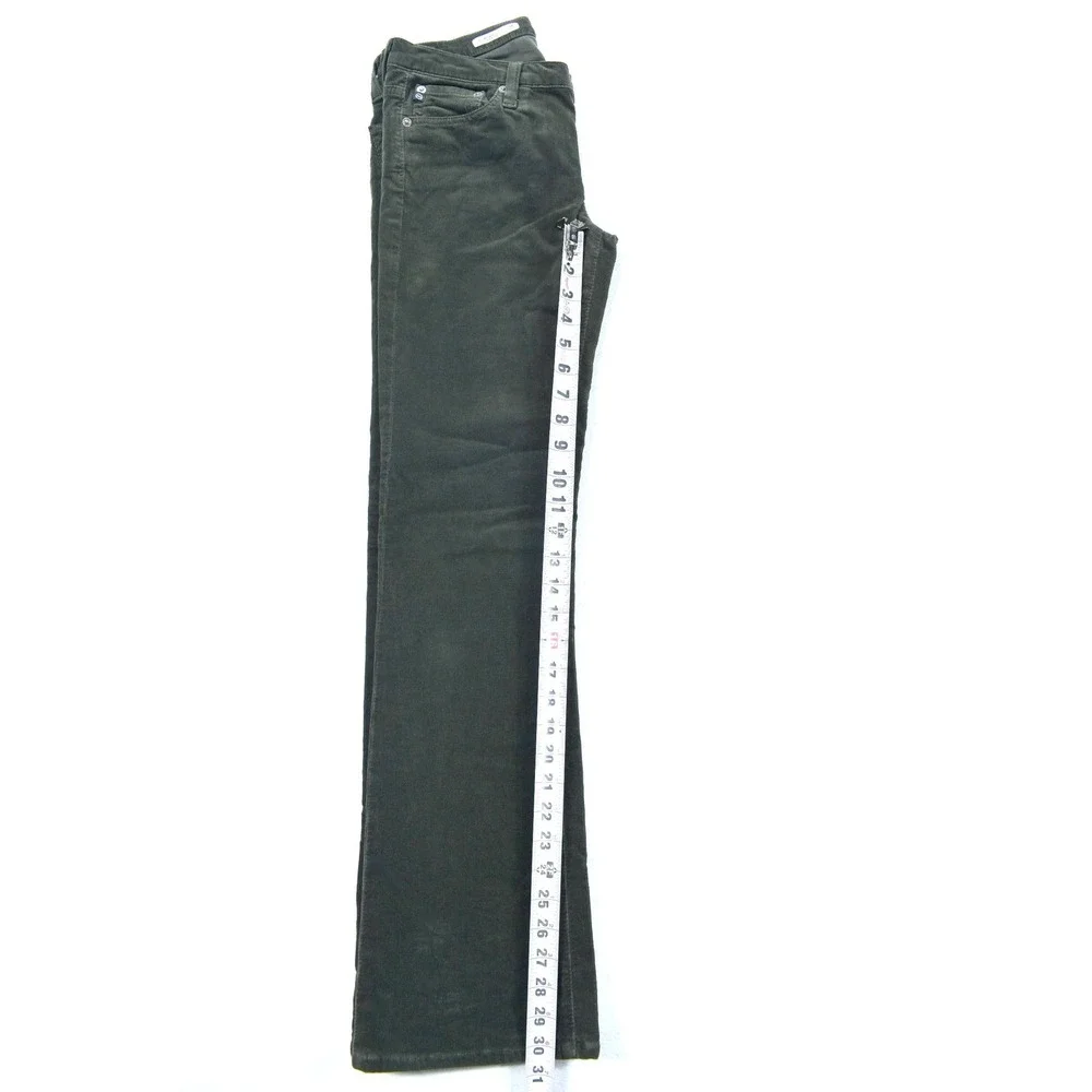 AG Adriano Goldschmied The Angel Bootcut Corduroy Pants Green 27R Made in USA